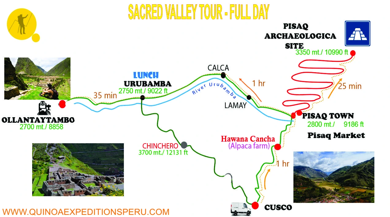 Map Sacred Valley | Quinoa Expeditons Map Sacred Valley | Quinoa Expeditons