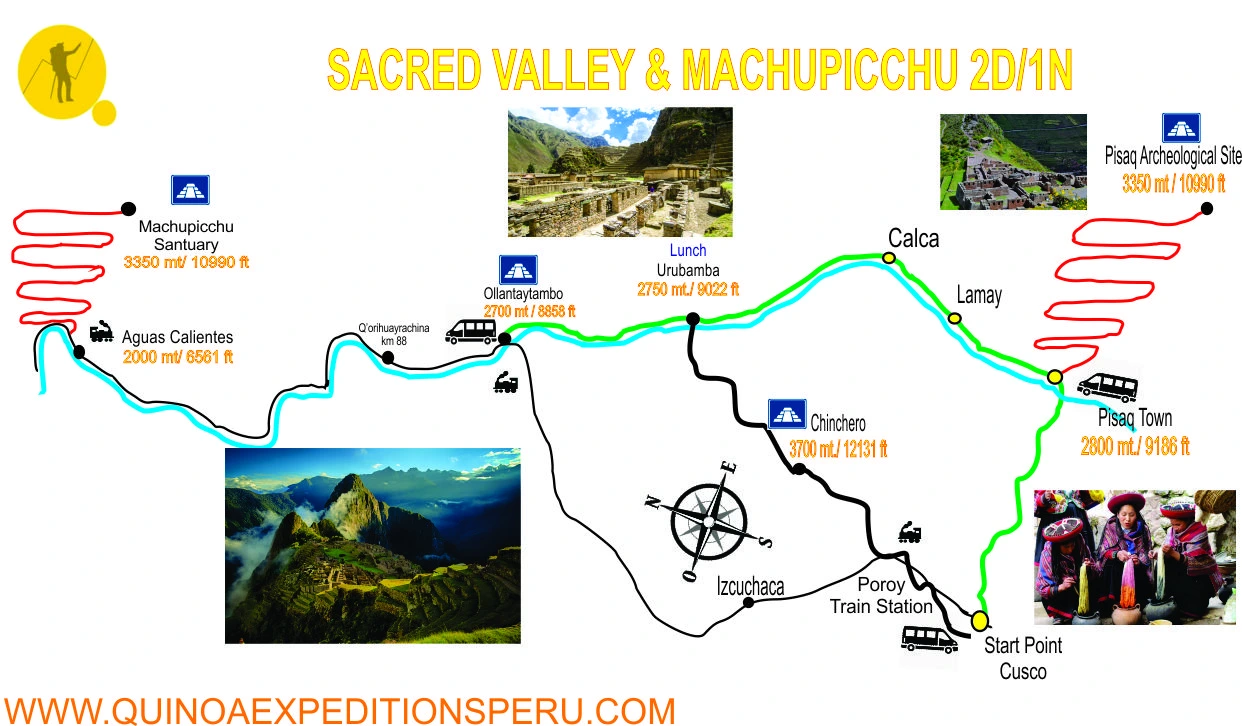 Sacred Valley and Machu Picchu Map | Quinoa Expeditons Sacred Valley and Machu Picchu Map | Quinoa Expeditons